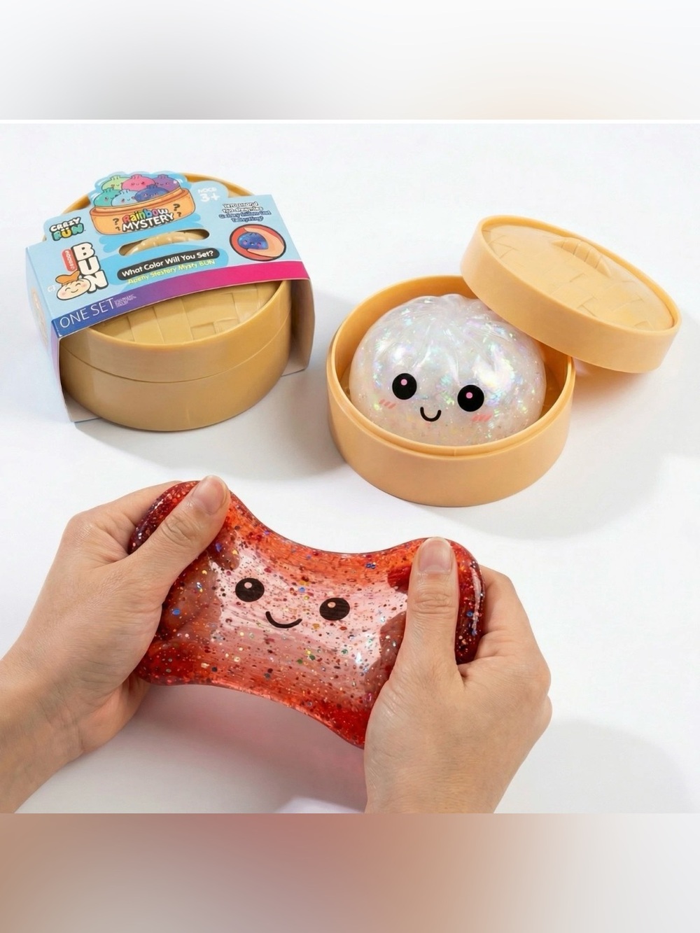 NIB Glitter Sugar Dumpling Squishy 3.5” Toy MYSTERY COLOR